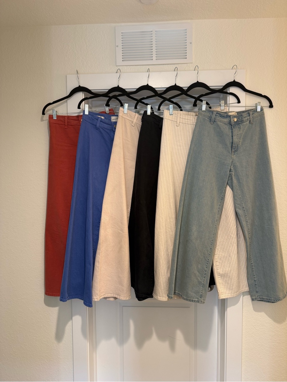 Women’s High-Rise Straight Jeans - Red, Blue, Cream, Black, Tan, Light Denim